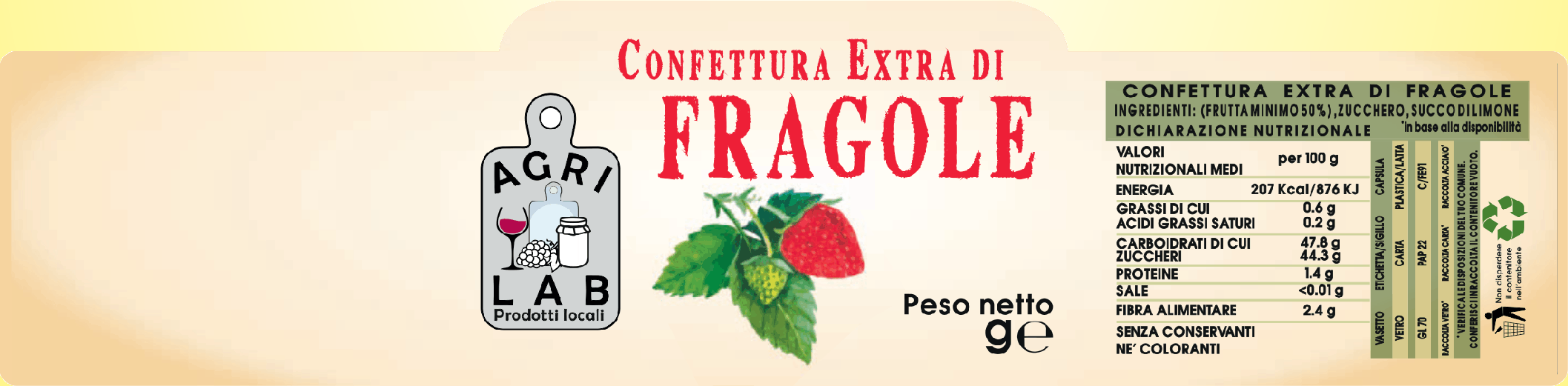 Confettura Extra di Fragole - etichetta