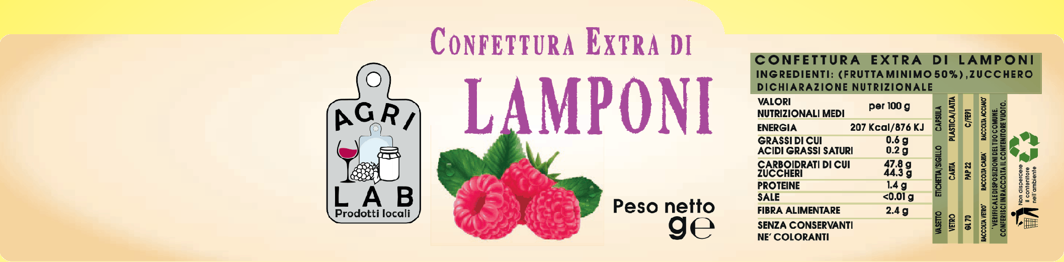 Confettura Extra di Lamponi - etichetta